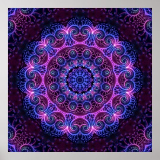 Kaleidoscope Apophysis Mandala Hearts Poster (Voorkant)