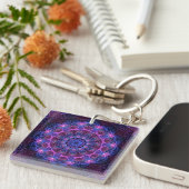 Kaleidoscope Apophysis Mandala Hearts Sleutelhanger (Voorkant Rechts)