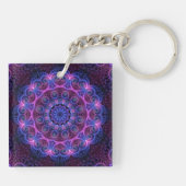 Kaleidoscope Apophysis Mandala Hearts Sleutelhanger (Achterkant)