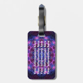 Kaleidoscope Apophysis Mandala Hearts + text Bagagelabel (Achterkant verticaal)
