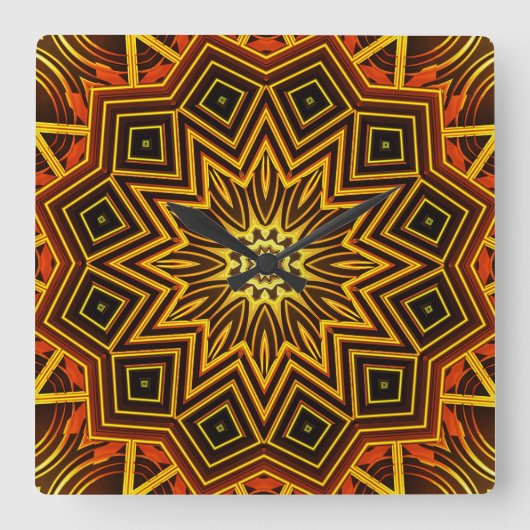 Kaleidoscope Art. 9 Wall Clocks & Nummeropties Vierkante Klok (Voorkant)