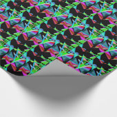 Kaleidoscope Art Red Green Paars Blue Black Cadeaupapier (Hoek)