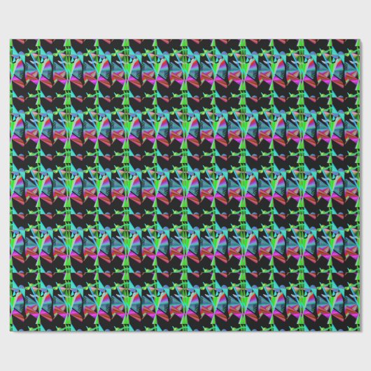 Kaleidoscope Art Red Green Paars Blue Black Cadeaupapier (Vlak)