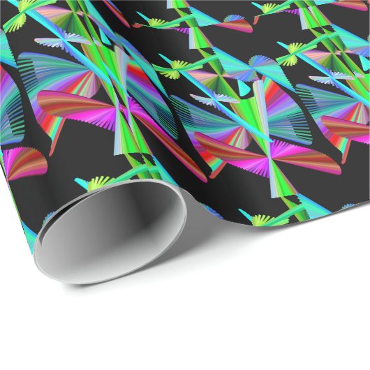 Kaleidoscope Art Red Green Paars Blue Black Cadeaupapier (Rol Hoek)