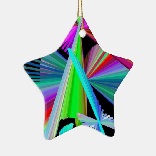 Kaleidoscope Art Red Green Paars Blue Black Keramisch Ornament (Rechts)