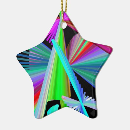 Kaleidoscope Art Red Green Paars Blue Black Keramisch Ornament (Links)