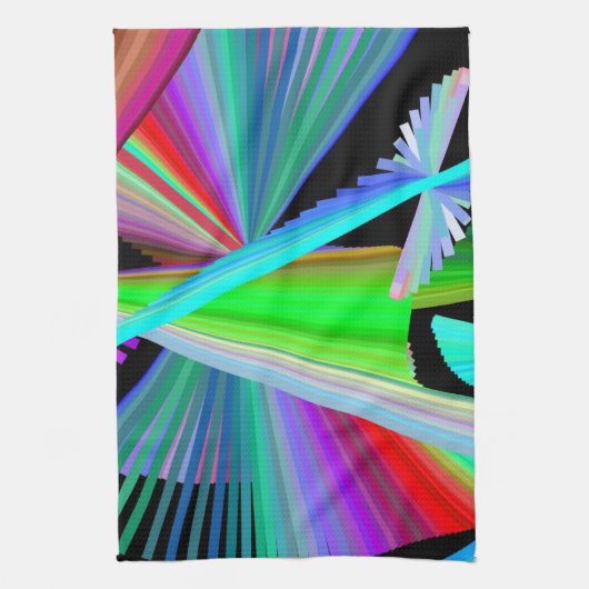 Kaleidoscope Art Red Green Paars Blue Black Theedoek (Verticaal)