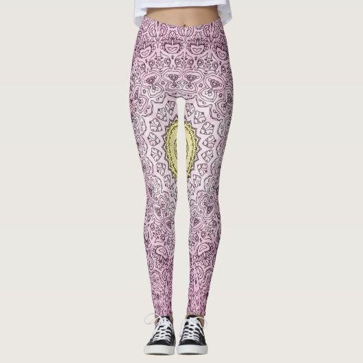 Kaleidoscope Blauw Rood en Groen Leggin Capri Leggings (Voorkant)