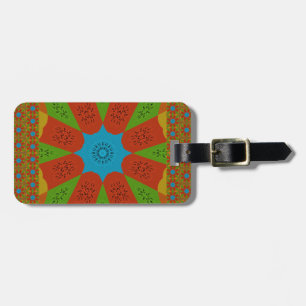 Kaleidoscope Bloom Een Levendige Afrikaanse Print  Bagagelabel