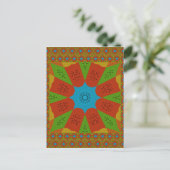 Kaleidoscope Bloom Een Levendige Afrikaanse Print  Briefkaart (Staand voorkant)