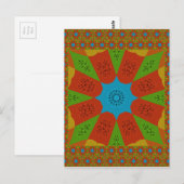 Kaleidoscope Bloom Een Levendige Afrikaanse Print  Briefkaart (Voorkant / Achterkant)