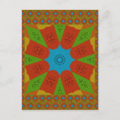 Kaleidoscope Bloom Een Levendige Afrikaanse Print  Briefkaart (Voorkant)