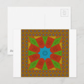 Kaleidoscope Bloom Een Levendige Afrikaanse Print  Briefkaart (Voorkant / Achterkant)