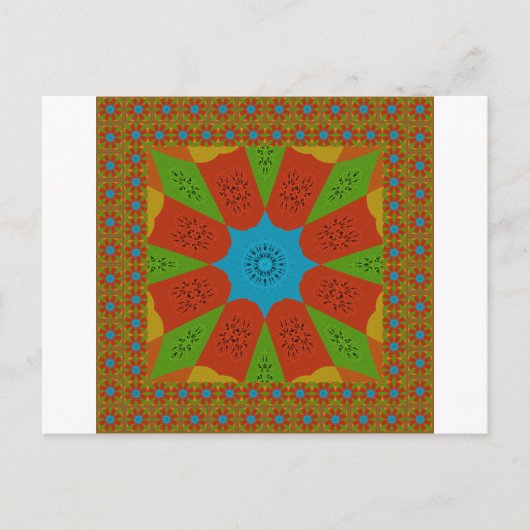 Kaleidoscope Bloom Een Levendige Afrikaanse Print  Briefkaart (Voorkant)