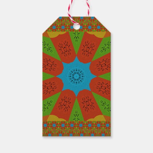 Kaleidoscope Bloom Een Levendige Afrikaanse Print  Cadeaulabel (Voorkant)