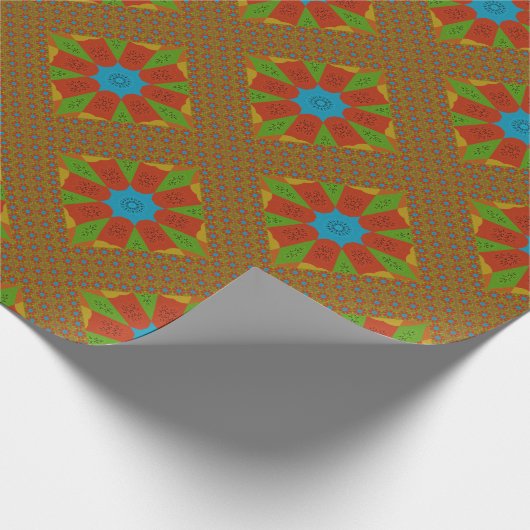 Kaleidoscope Bloom Een Levendige Afrikaanse Print  Cadeaupapier (Hoek)