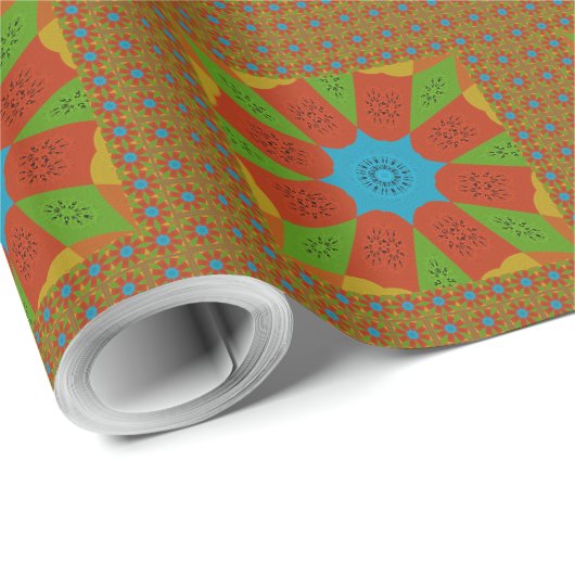 Kaleidoscope Bloom Een Levendige Afrikaanse Print  Cadeaupapier (Rol Hoek)