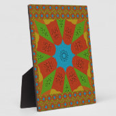 Kaleidoscope Bloom Een Levendige Afrikaanse Print  Fotoplaat (Zijkant)