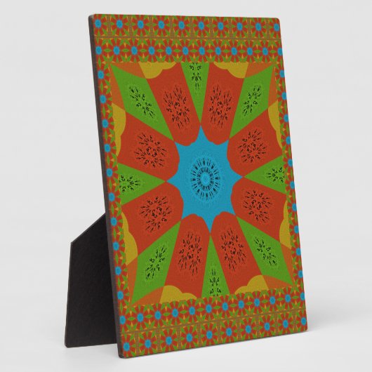 Kaleidoscope Bloom Een Levendige Afrikaanse Print  Fotoplaat (Zijkant)