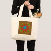 Kaleidoscope Bloom Een Levendige Afrikaanse Print  Grote Tote Bag (Voorkant (product))