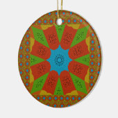 Kaleidoscope Bloom Een Levendige Afrikaanse Print  Keramisch Ornament (Links)