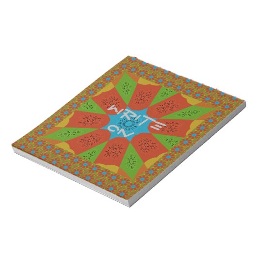 Kaleidoscope Bloom Een Levendige Afrikaanse Print  Notitieblok (Linkerzijde)