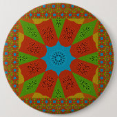 Kaleidoscope Bloom Een Levendige Afrikaanse Print  Ronde Button 6,0 Cm (Voorkant)