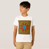 Kaleidoscope Bloom Een Levendige Afrikaanse Print  T-shirt (Voorkant volledig)