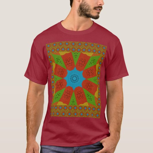 Kaleidoscope Bloom Een Levendige Afrikaanse Print  T-shirt (Voorkant)