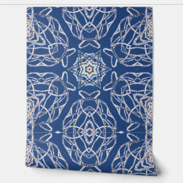 Kaleidoscope Bright Blue, White, Single Star Behang