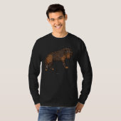 Kaleidoscope Brown Wolf Animal Profile T-shirt (Voorkant volledig)