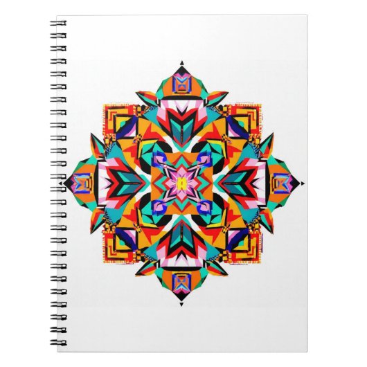 Kaleidoscope Burst: A Modern Tribal Mandala Notitieboek (Voorkant)
