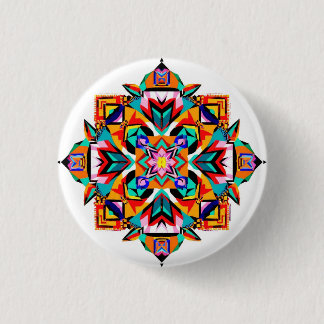 Kaleidoscope Burst: A Modern Tribal Mandala Ronde Button 3,2 Cm