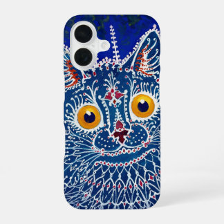 Kaleidoscope Cat blue iPhone 16 Hoesje