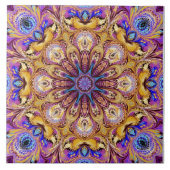 Kaleidoscope Ceramic Tile Paars Gold Tegeltje (Voorkant)