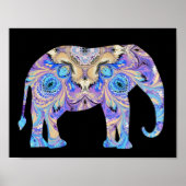 Kaleidoscope Circus Elephant Print Poster (Voorkant)