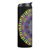Kaleidoscope Clock Mandala I + uw ideeën Thermosbeker (Gedraaid links)
