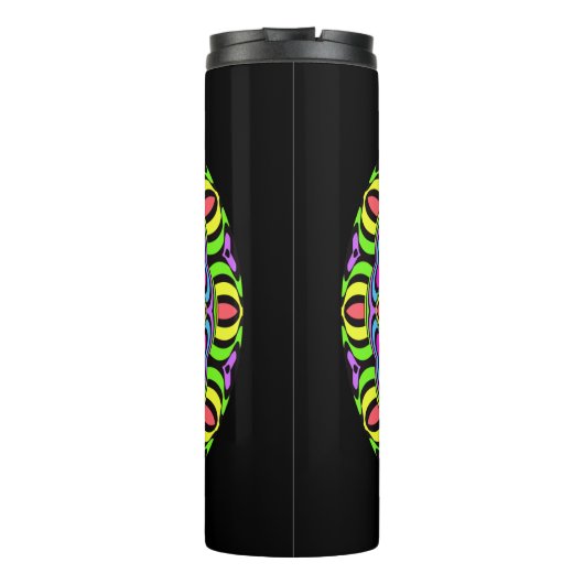 Kaleidoscope Clock Mandala I + uw ideeën Thermosbeker (Achterkant)