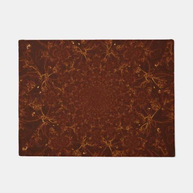 Kaleidoscope Copper Rust Brown Patroonontwerp Deurmat (Voorkant)