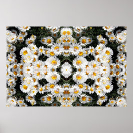 Kaleidoscope Daisies Pattern Poster