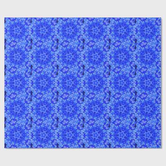 Kaleidoscope Design Blue Paars Floral Art Cadeaupapier (Vlak)