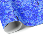 Kaleidoscope Design Blue Paars Floral Art Cadeaupapier (Rol Hoek)
