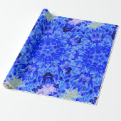 Kaleidoscope Design Blue Paars Floral Art Cadeaupapier (Uitgerold)