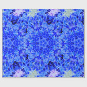 Kaleidoscope Design Blue Paars Floral Art Cadeaupapier (Vlak)