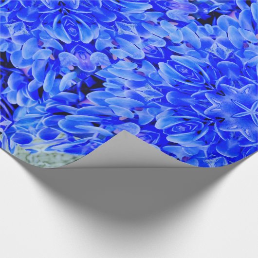 Kaleidoscope Design Blue Paars Floral Art Cadeaupapier (Hoek)