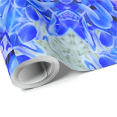 Kaleidoscope Design Blue Paars Floral Art Cadeaupapier (Rol Hoek)
