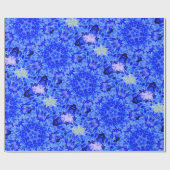 Kaleidoscope Design Blue Paars Floral Art Cadeaupapier (Vlak)