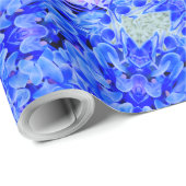 Kaleidoscope Design Blue Paars Floral Art Cadeaupapier (Rol Hoek)