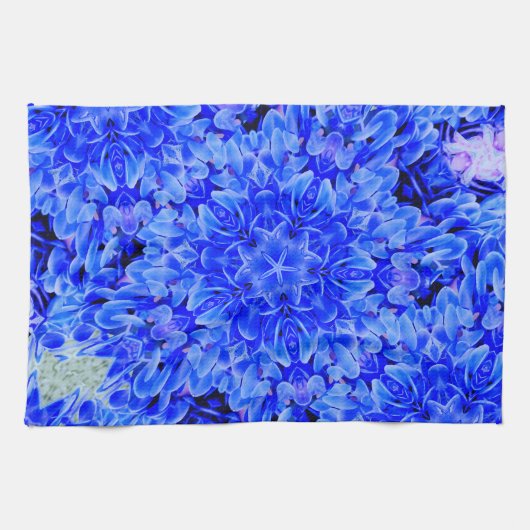 Kaleidoscope Design Blue Paars Floral Art Theedoek (Horizontaal)