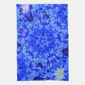 Kaleidoscope Design Blue Paars Floral Art Theedoek (Verticaal)